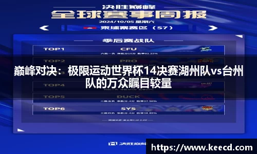 巅峰对决：极限运动世界杯14决赛湖州队vs台州队的万众瞩目较量